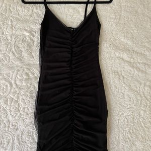 Ruched black dress